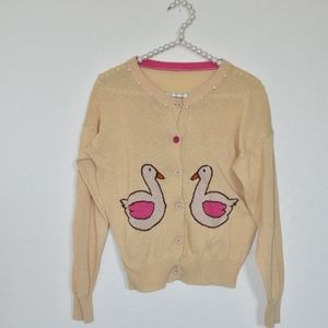 Yellow Swan Goose Lightweight Knit Cardigan